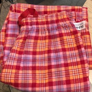 Old Navy Red and Orange Plaid Lounge/Pajama Pants with Pockets